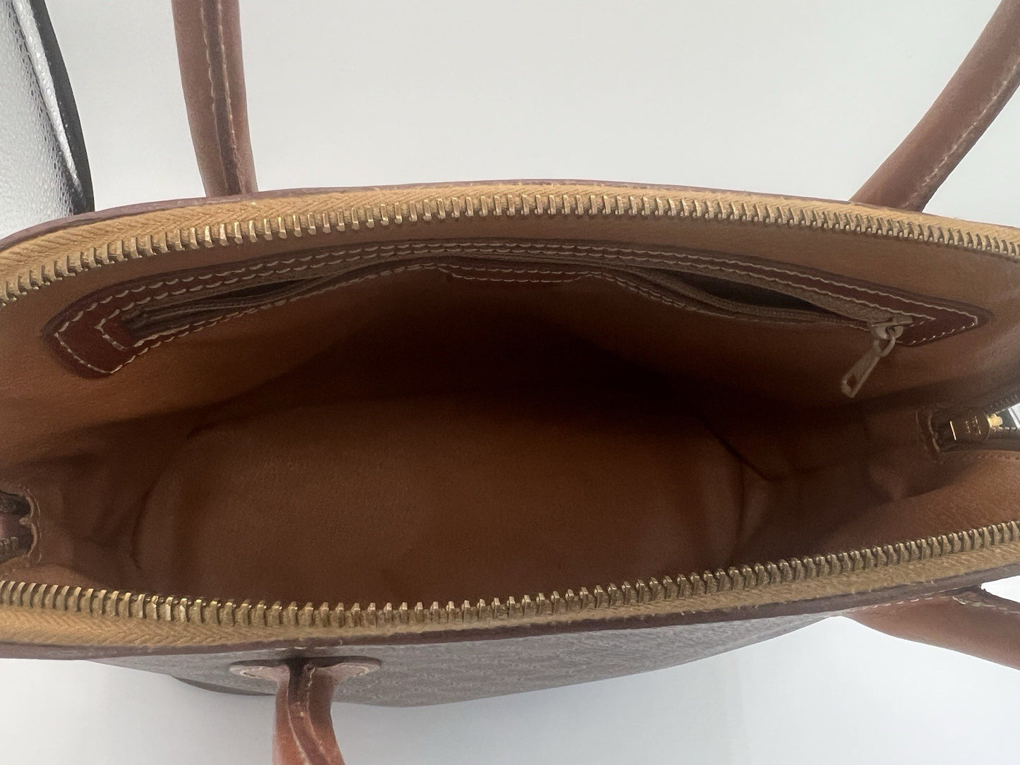 Authentic Celine Vintage Macadam Dome Alma No Zipper Pull