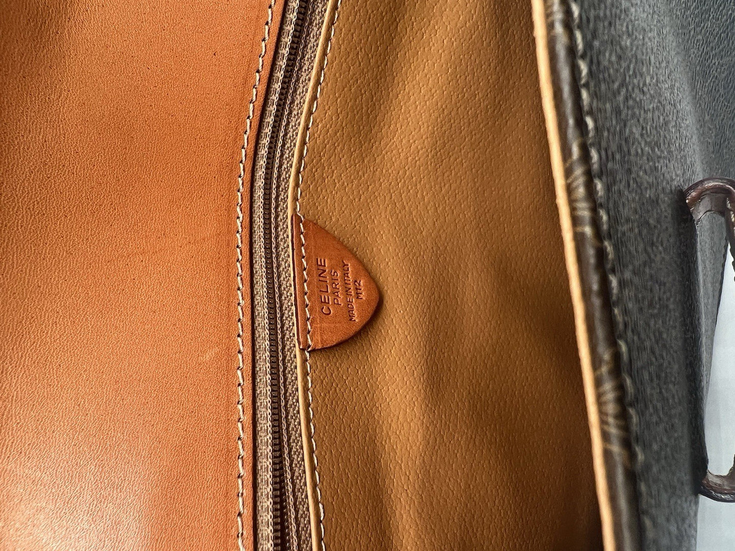 Authentic Vintage Celine Macadam Brown Clutch
