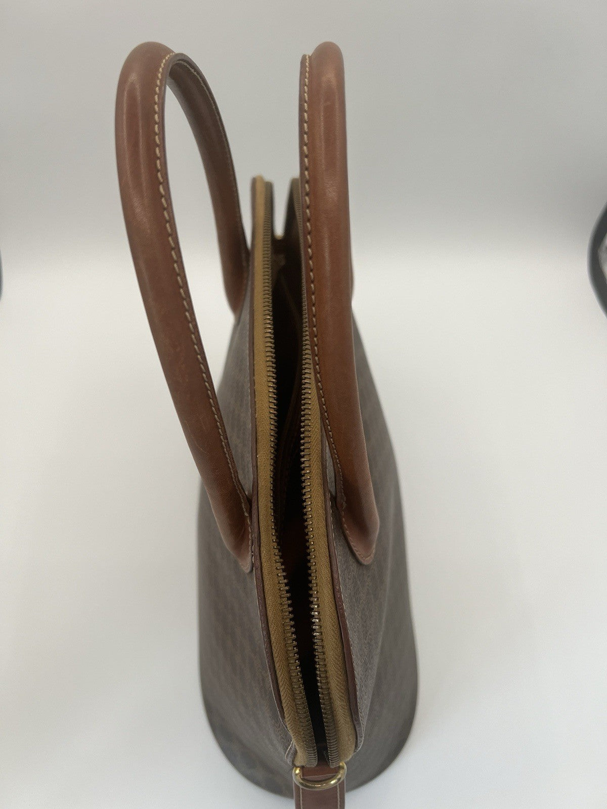 Authentic Celine Vintage Macadam Dome Alma No Zipper Pull