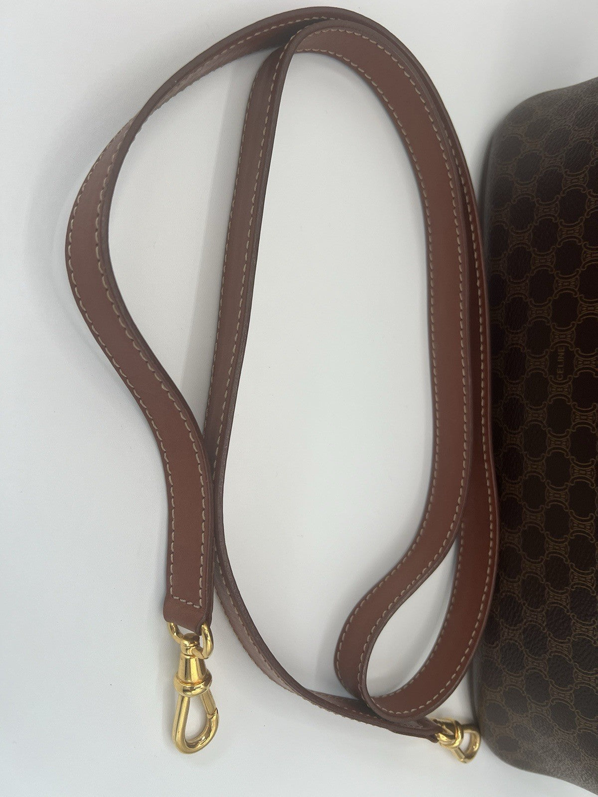Authentic Celine Vintage Macadam Dome Alma No Zipper Pull