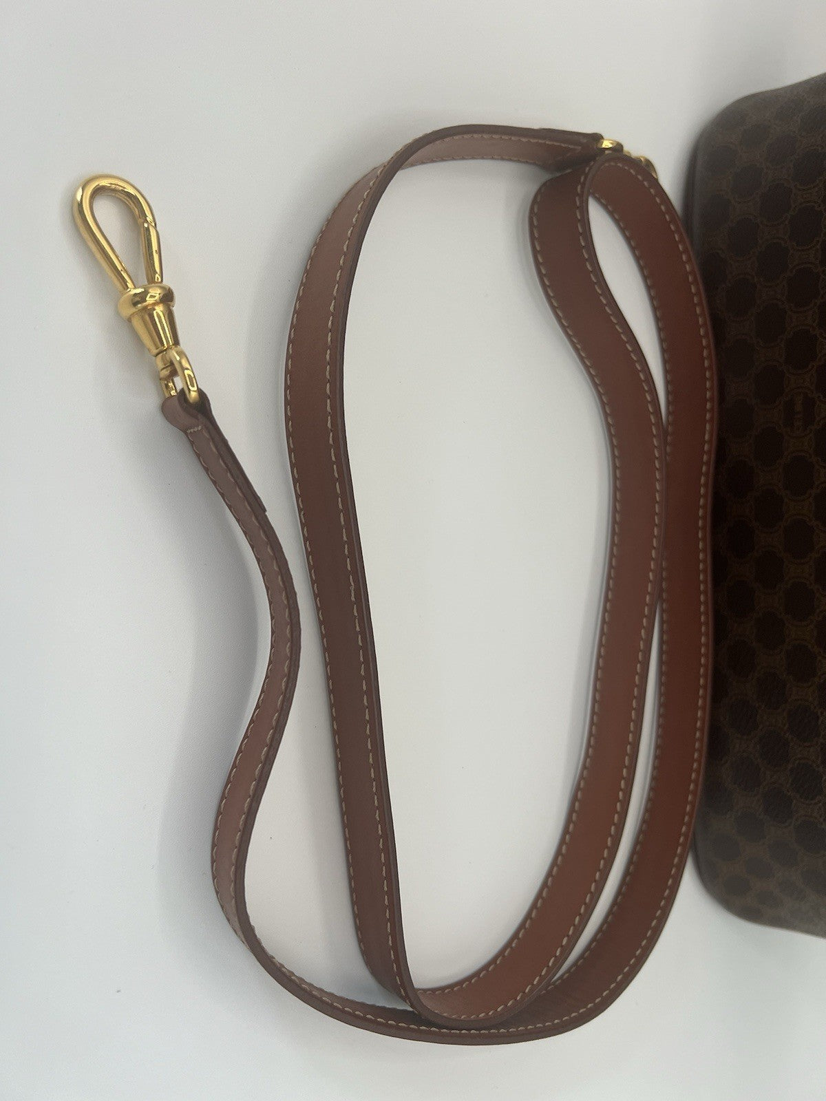 Authentic Celine Vintage Macadam Dome Alma No Zipper Pull