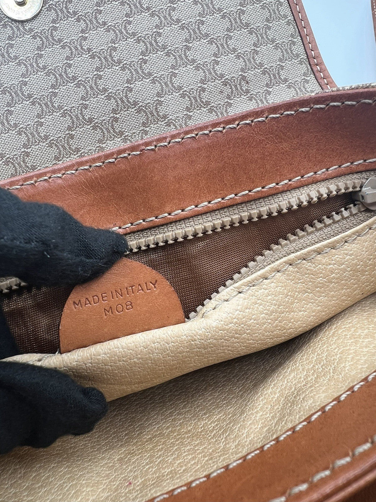 Authentic Vintage Celine Macadam Brown Crossbody/Shoulder Bag