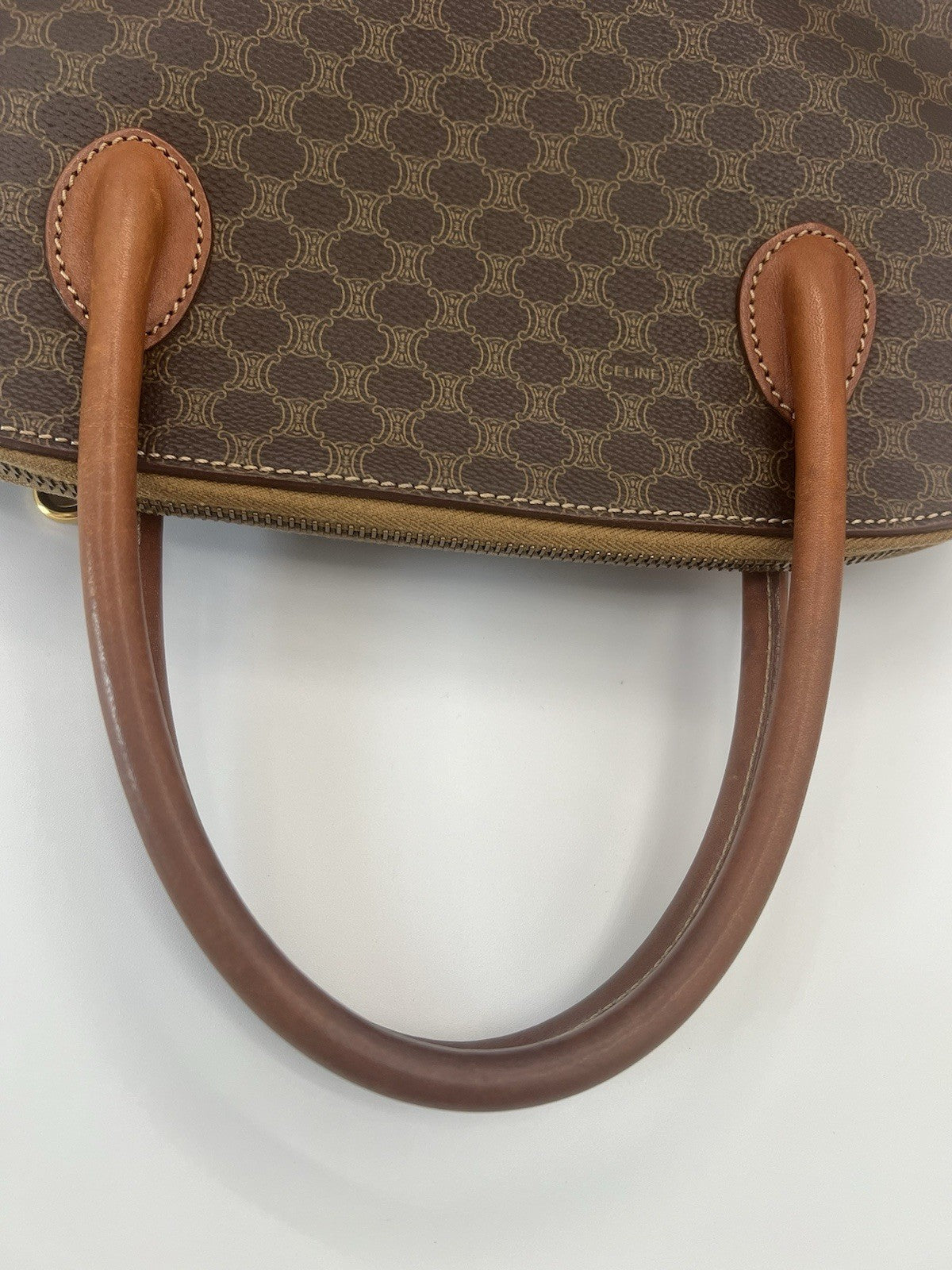 Authentic Celine Vintage Macadam Dome Alma No Zipper Pull