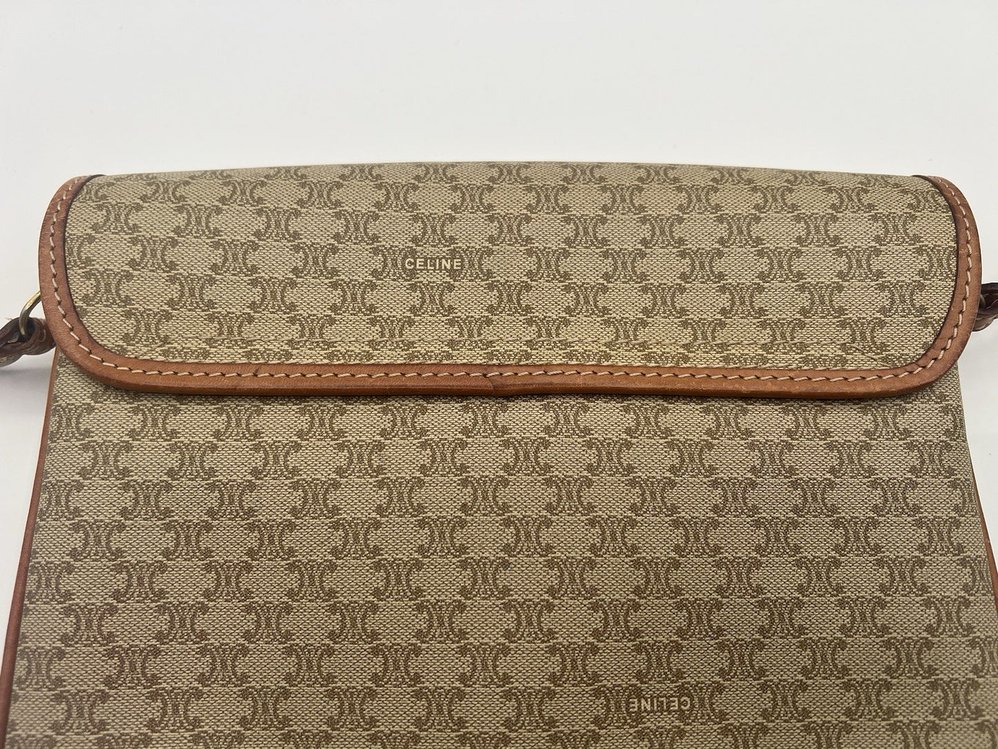 Authentic Vintage Celine Macadam Brown Crossbody/Shoulder Bag
