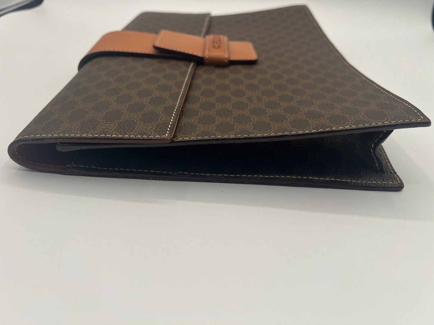 Authentic Vintage Celine Macadam Brown Clutch