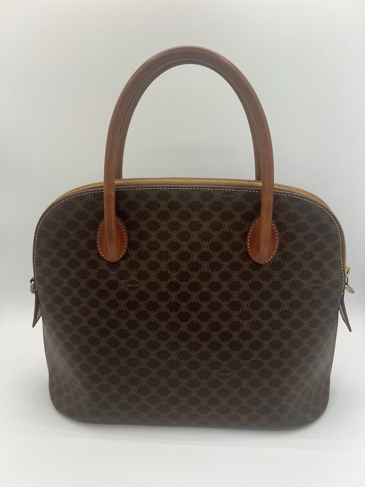 Authentic Celine Vintage Macadam Dome Alma No Zipper Pull