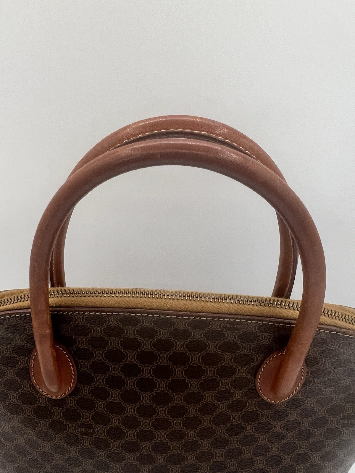 Authentic Celine Vintage Macadam Dome Alma No Zipper Pull
