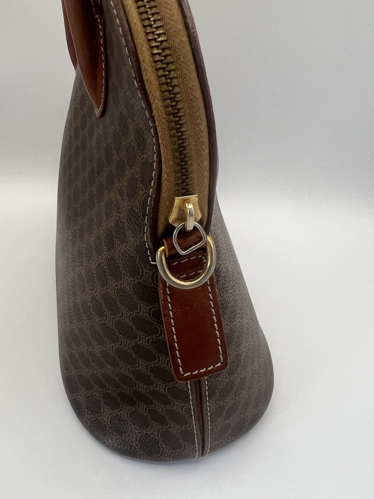 Authentic Celine Vintage Macadam Dome Alma No Zipper Pull