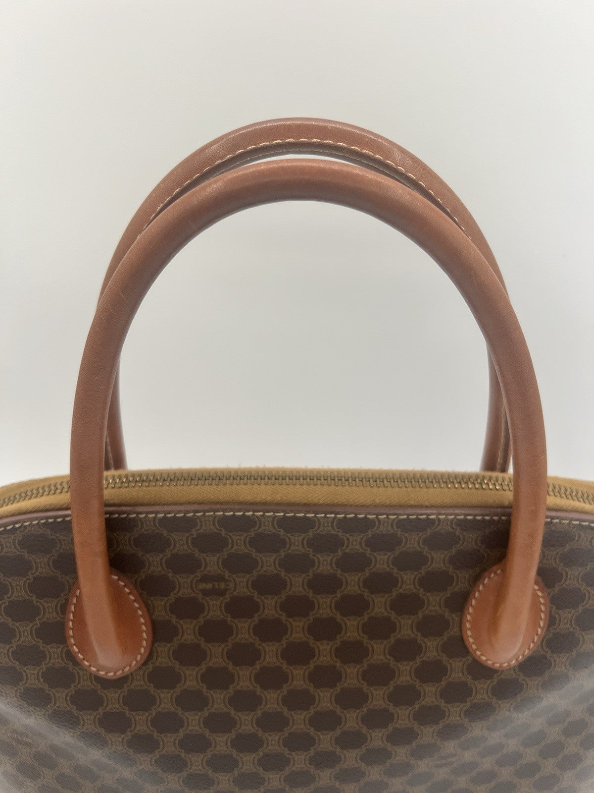 Authentic Celine Vintage Macadam Dome Alma No Zipper Pull