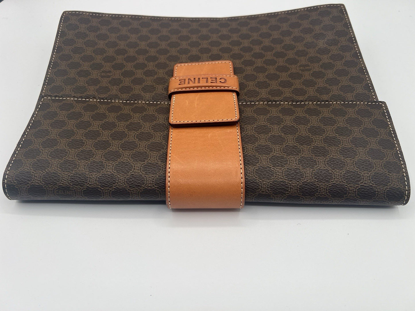 Authentic Vintage Celine Macadam Brown Clutch