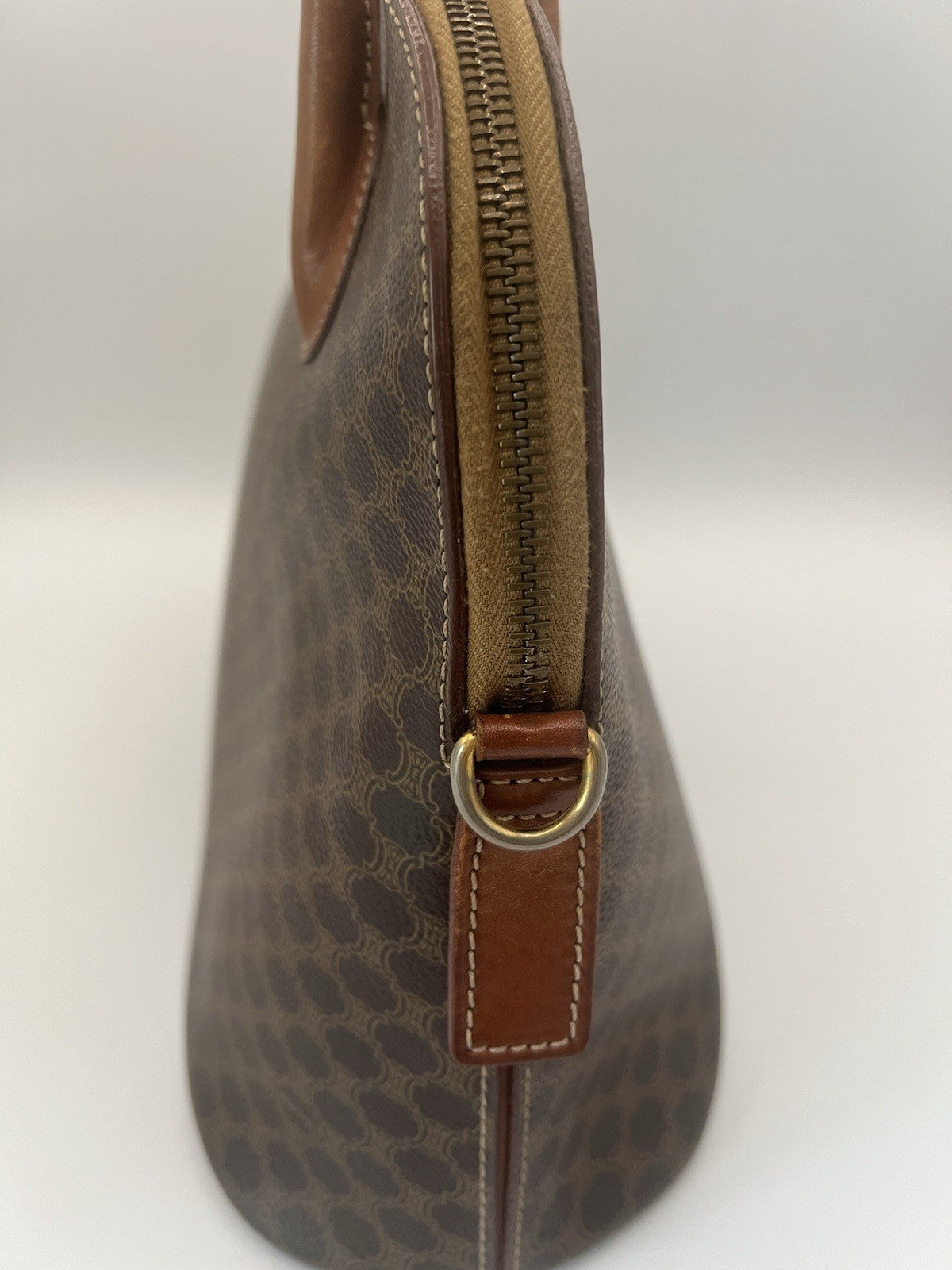Authentic Celine Vintage Macadam Dome Alma No Zipper Pull