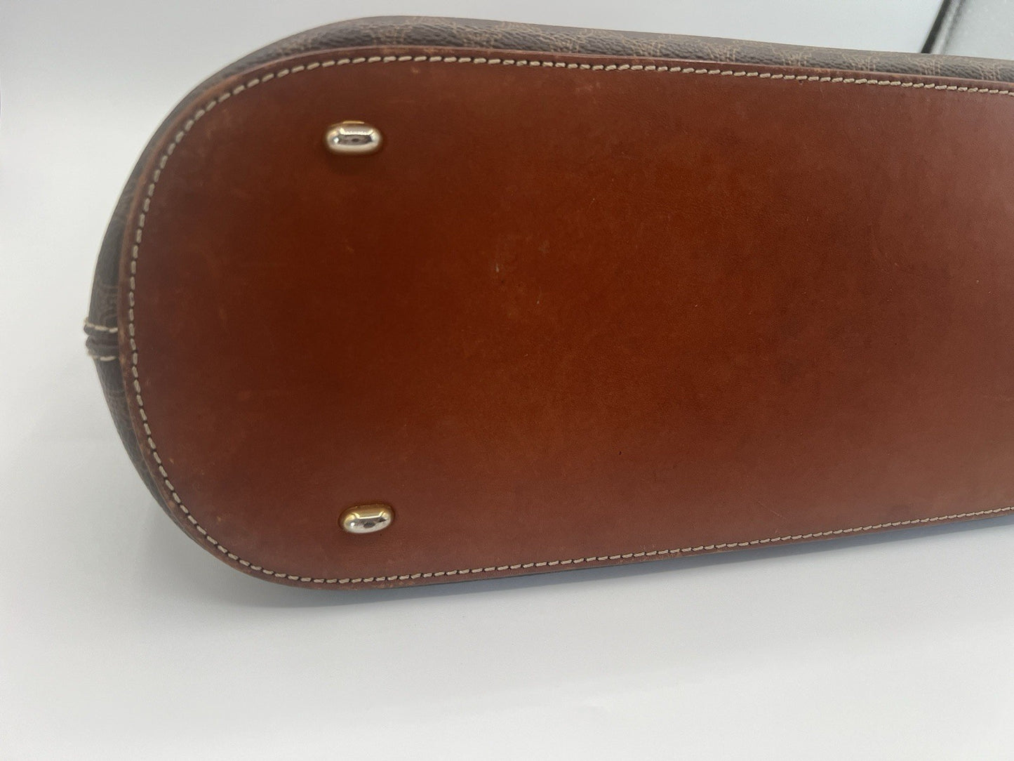 Authentic Celine Vintage Macadam Dome Alma No Zipper Pull