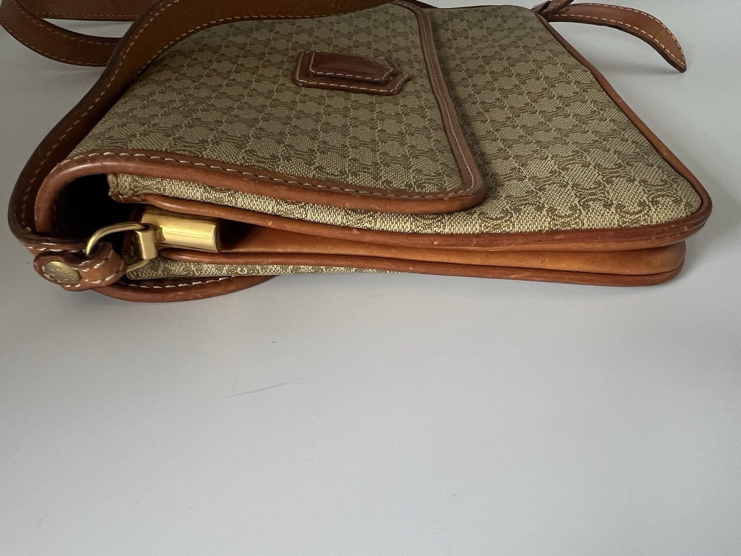 Authentic Vintage Celine Macadam Brown Crossbody/Shoulder Bag