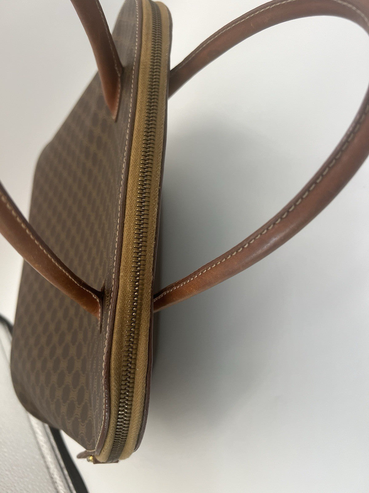 Authentic Celine Vintage Macadam Dome Alma No Zipper Pull