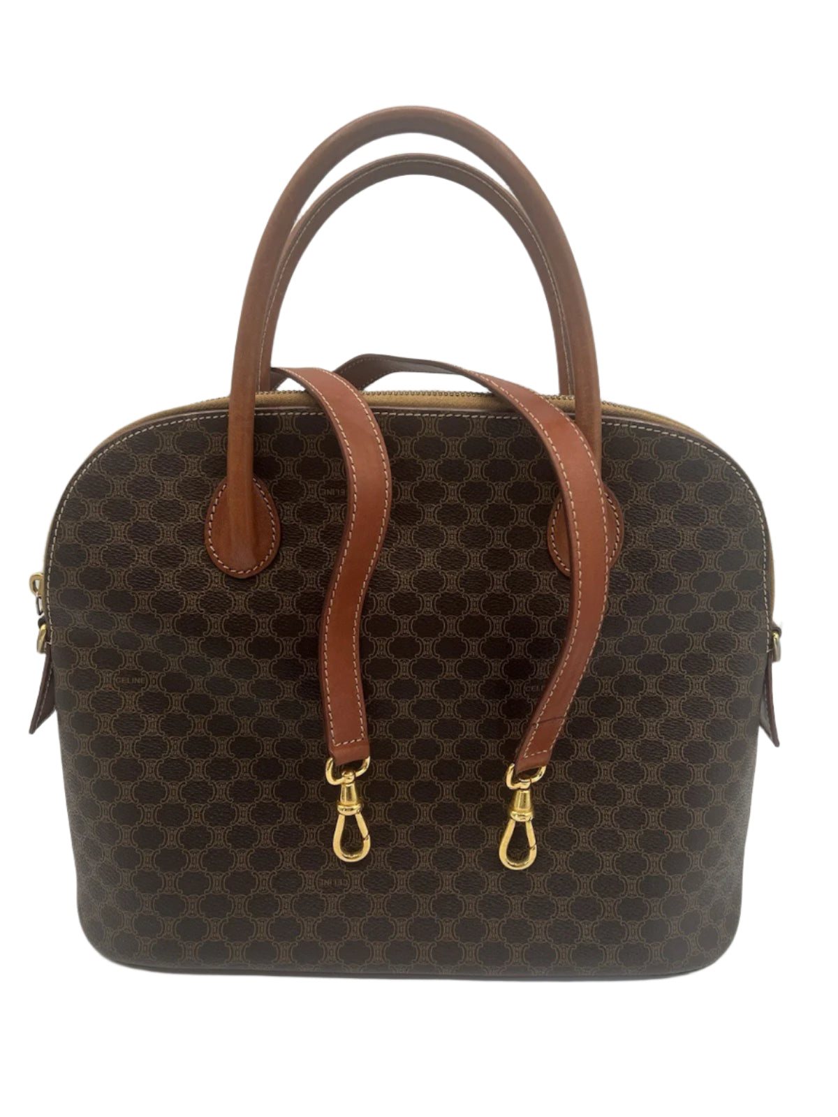 Authentic Celine Vintage Macadam Dome Alma No Zipper Pull