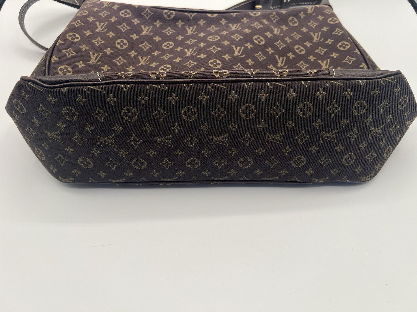 Auth Louis Vuitton Brown Boulogne Monogram Mini Lin Hobo Shoulder Bag