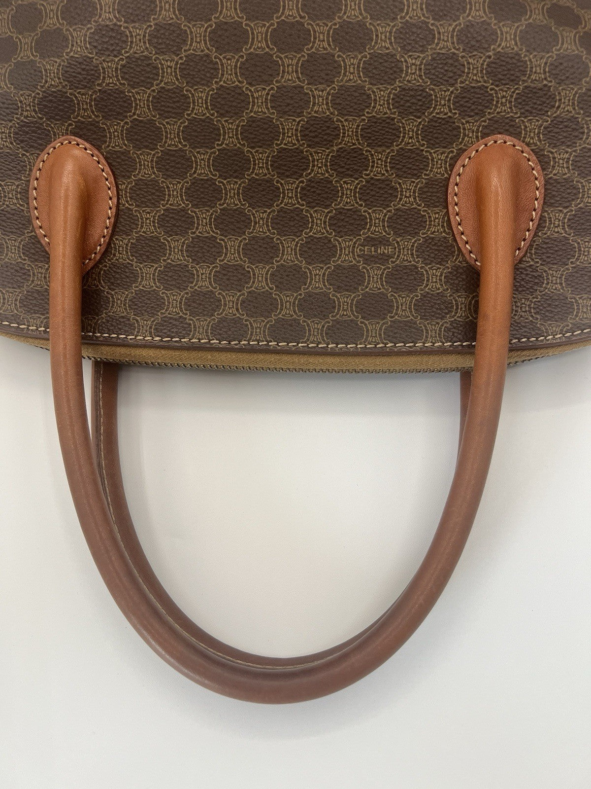 Authentic Celine Vintage Macadam Dome Alma No Zipper Pull