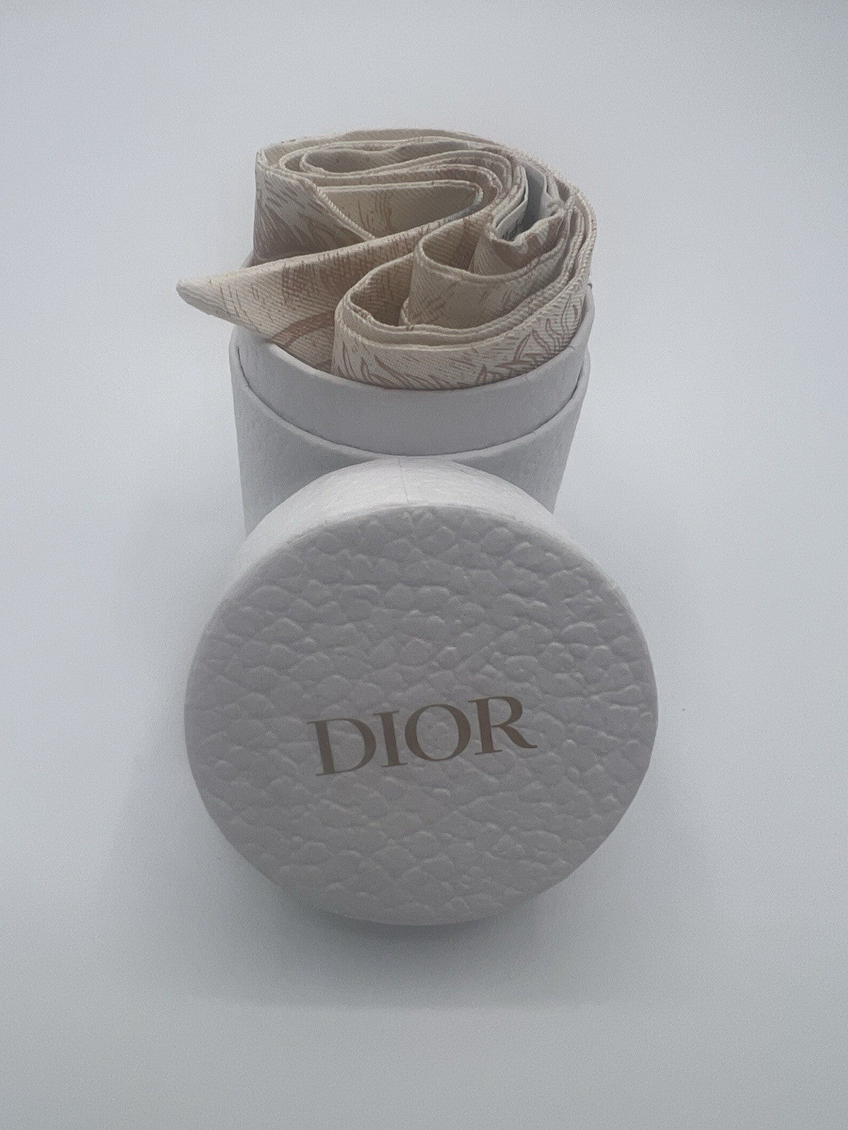 Authentic Christian Dior Silk bandeau Scarf Beige & Brown